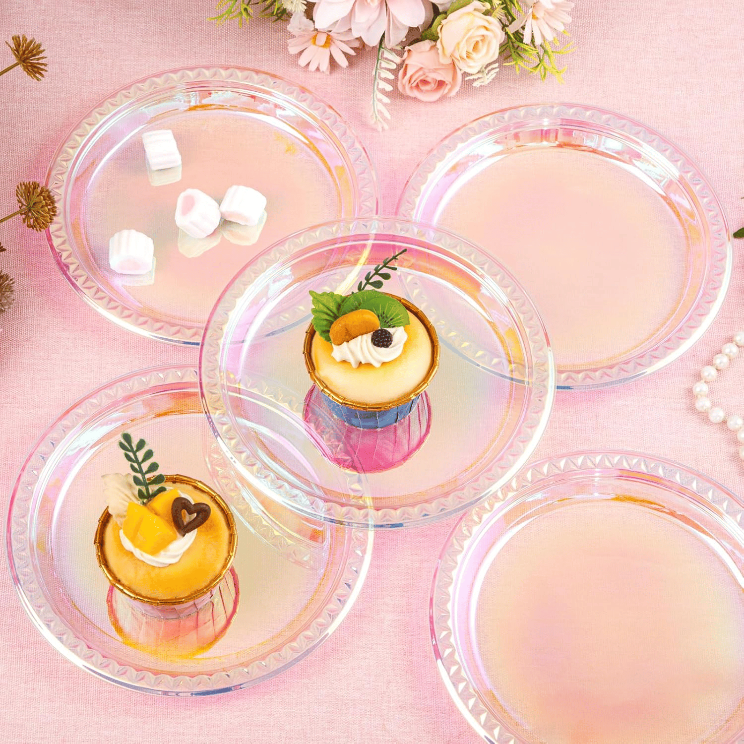 Iridescent 9inch Disposable Dinner Plates for Party (150 Pieces) — view 5