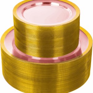 Pink Fancy Plastic Plates (120 Pieces) — view 1