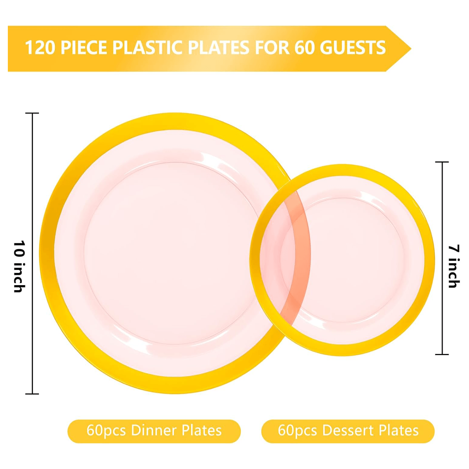 Pink Fancy Plastic Plates (120 Pieces) — view 4