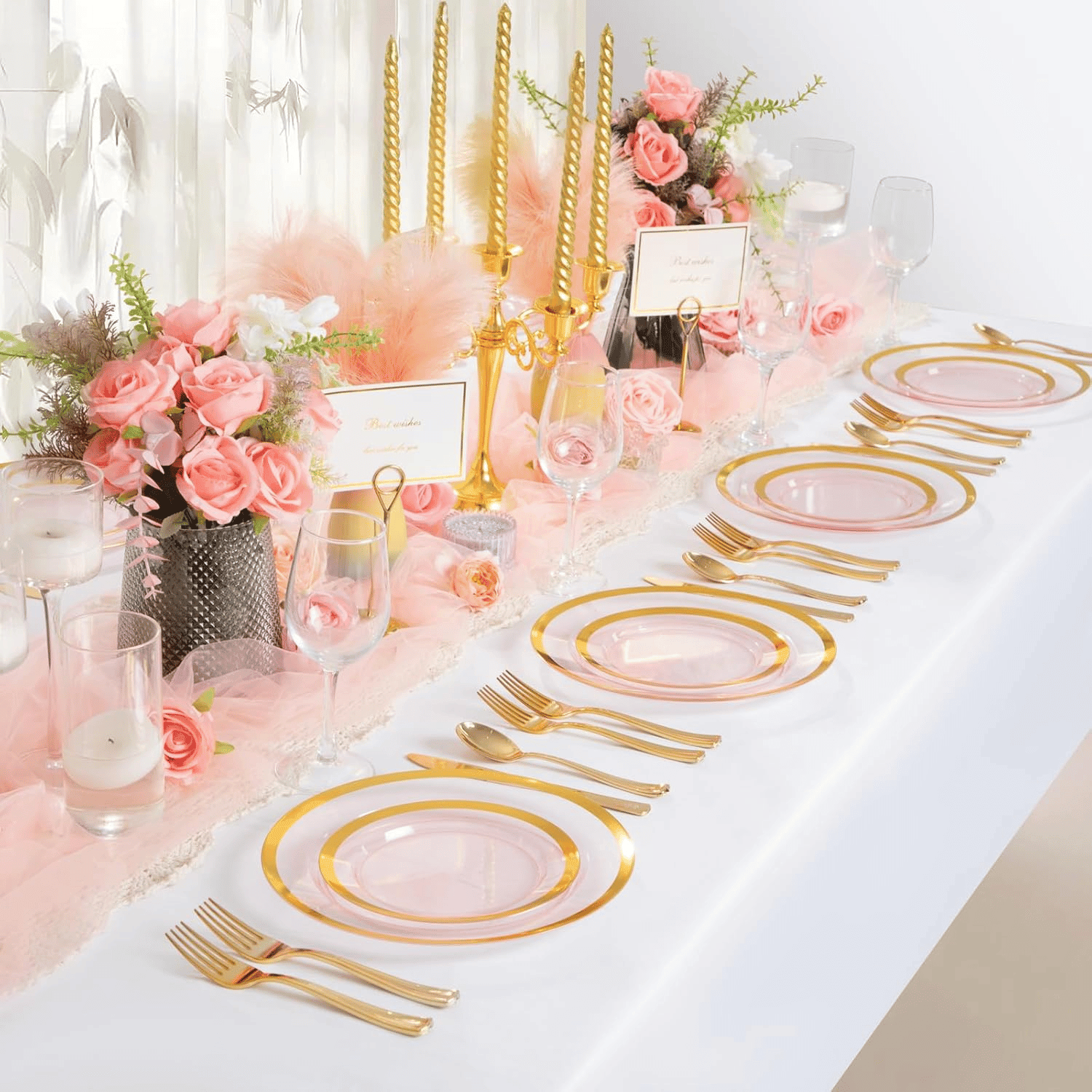 Pink Fancy Plastic Plates (120 Pieces) — view 5