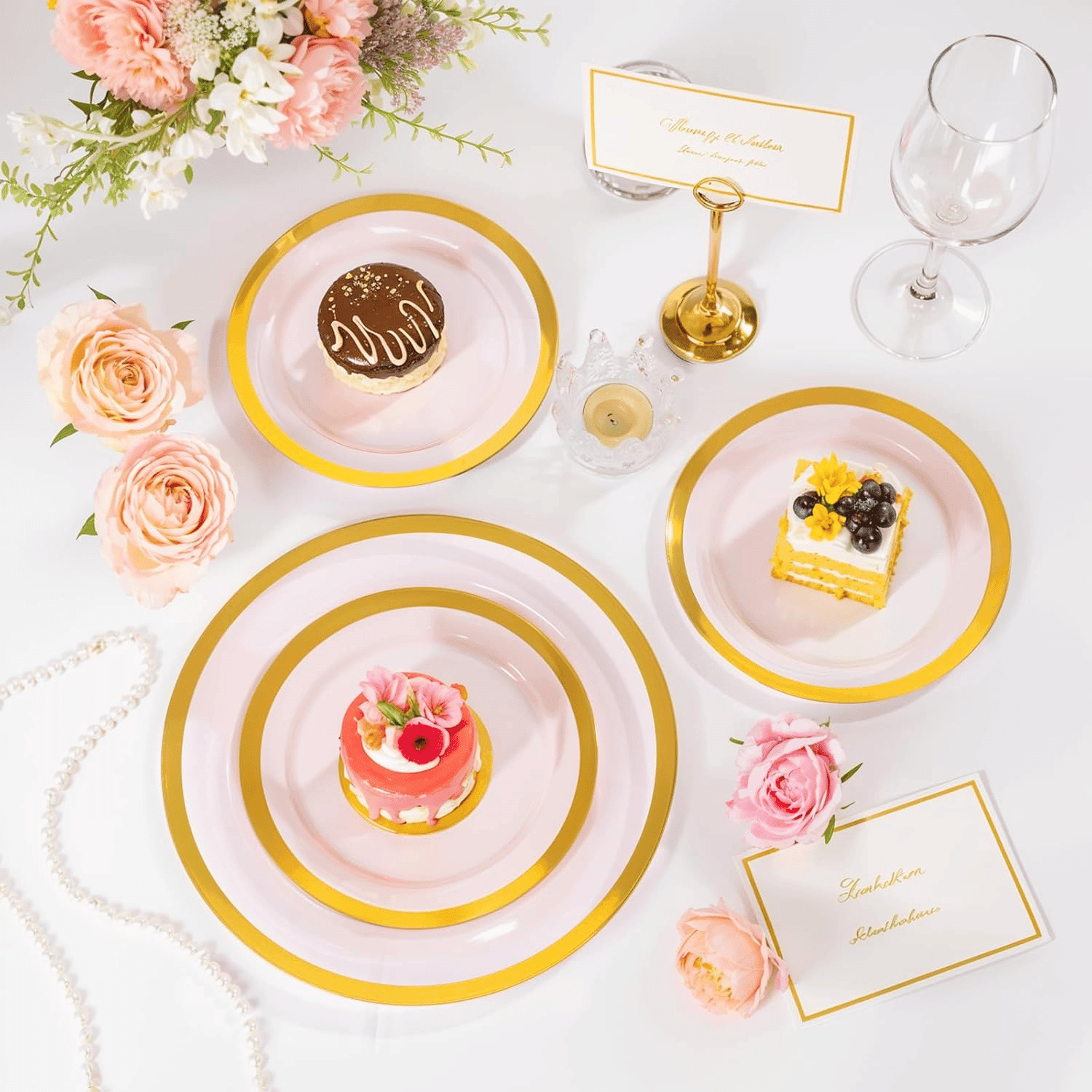 Pink Fancy Plastic Plates (120 Pieces) — view 6