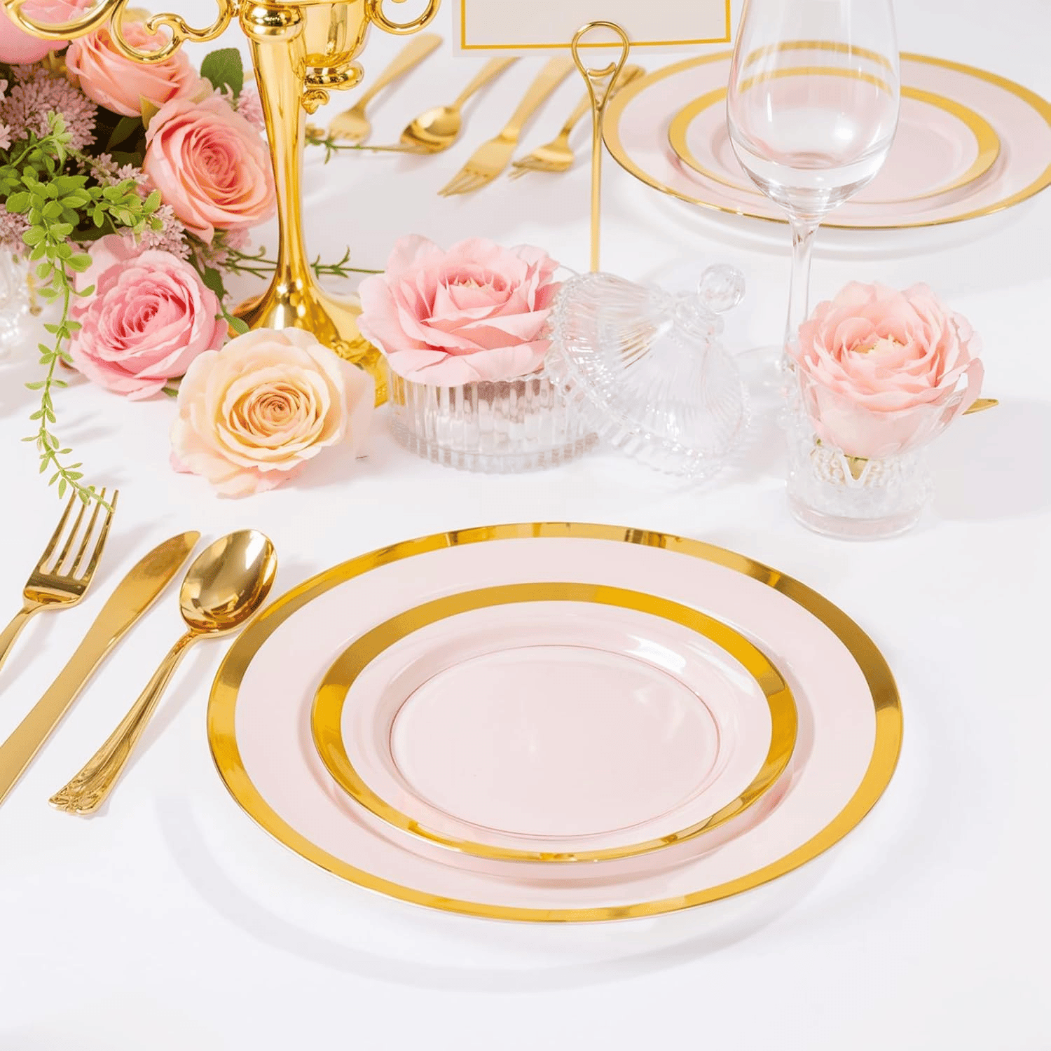 Pink Fancy Plastic Plates (120 Pieces) — view 9