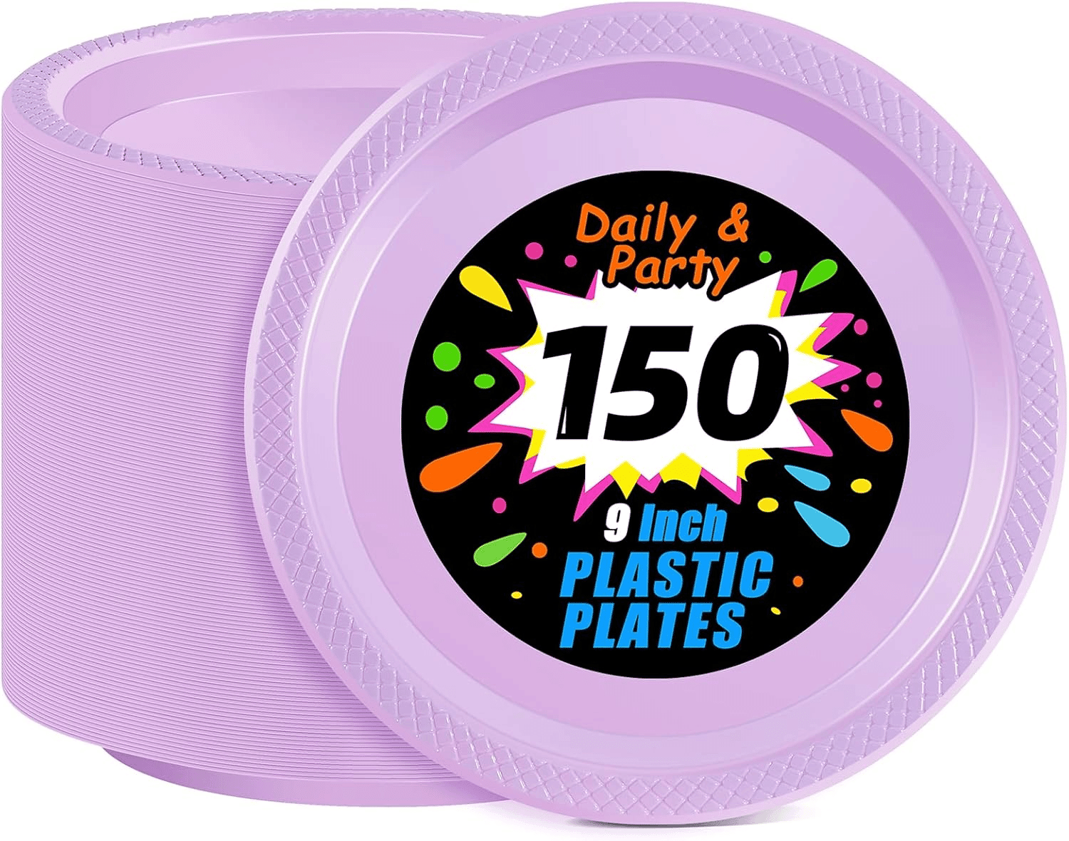 Lavender 9inch Disposable Dinner Plates for Party (150 Pieces) — view 1
