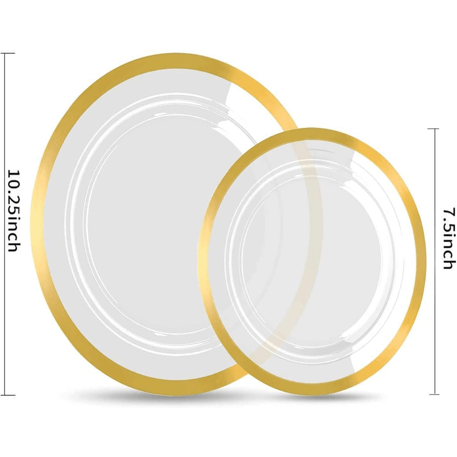 Classic Gold Rim Fancy Plastic Plates (120 Pieces) — view 2
