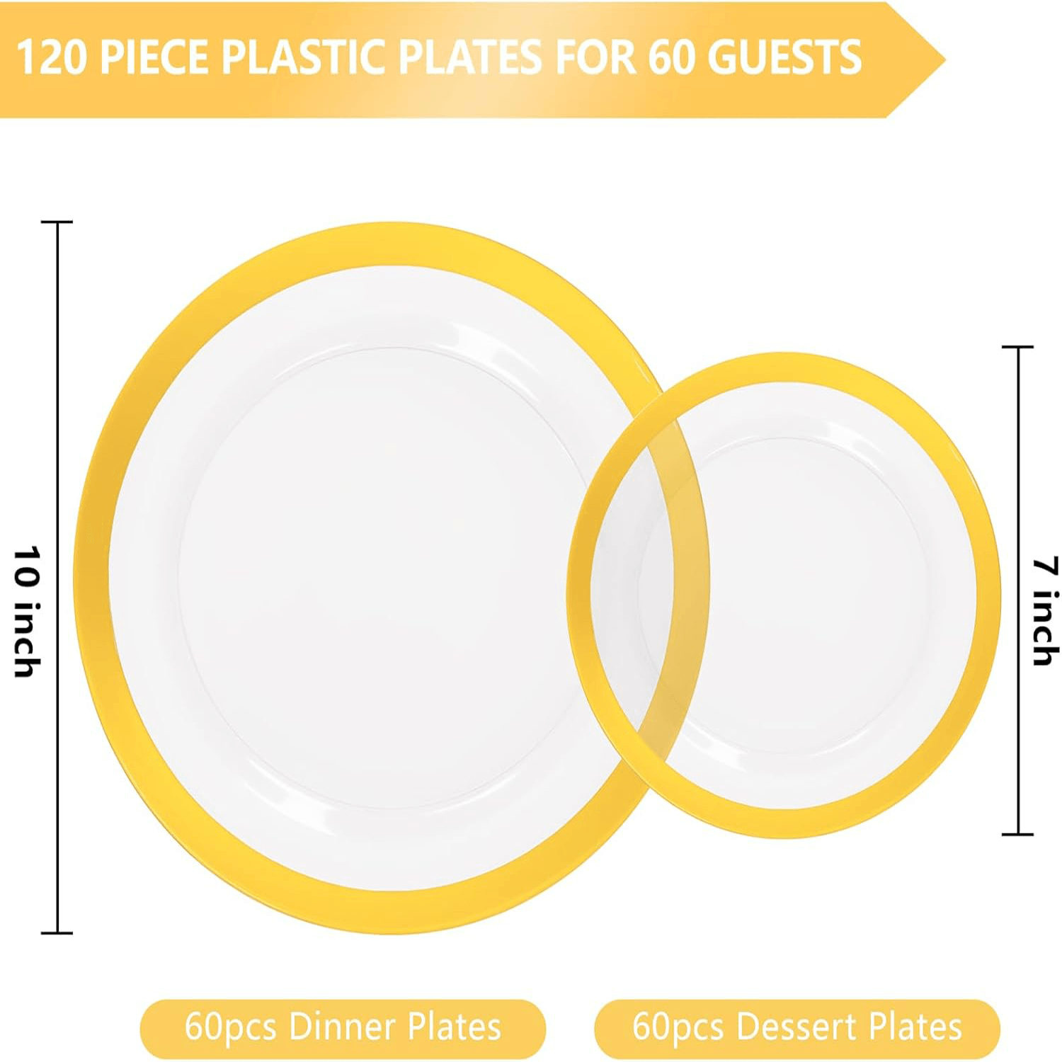 Baroque Gold Rim Fancy Plastic Plates (120 Pieces) — view 2
