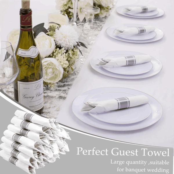 Silver Pre-Rolled Cutlery with Napkins — view 9