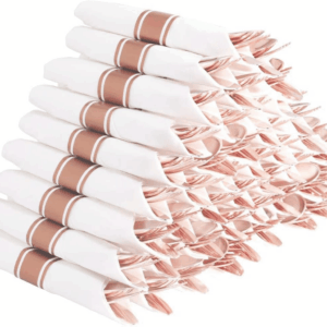 Rose Gold Pre-Rolled Cutlery with Napkins — view 1