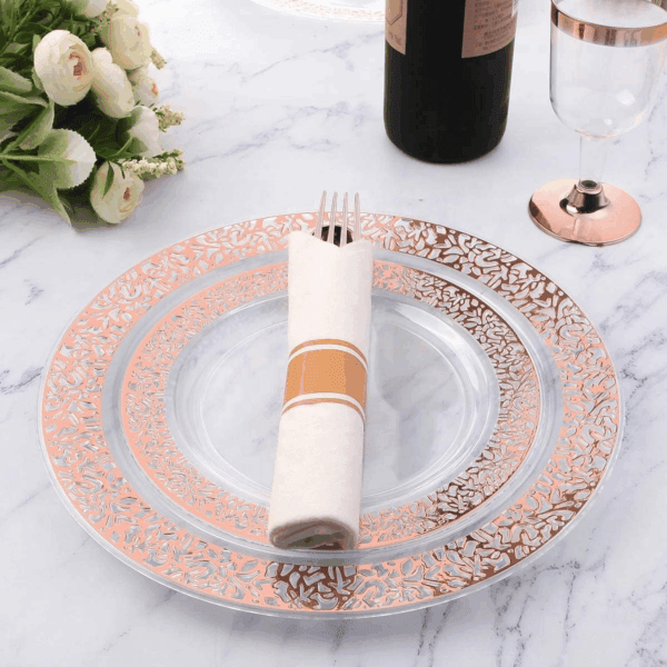 Rose Gold Pre-Rolled Cutlery with Napkins — view 5