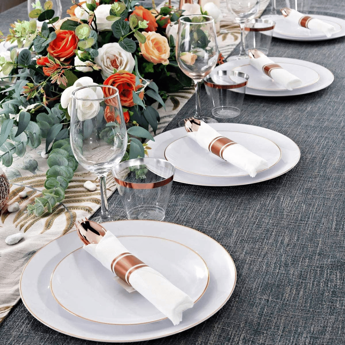 Rose Gold Pre-Rolled Cutlery with Napkins — view 7