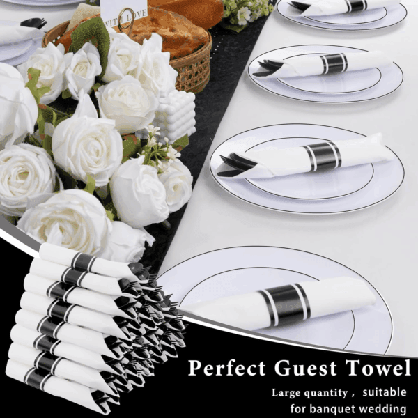 Black Pre-Rolled Cutlery with Napkins — view 4