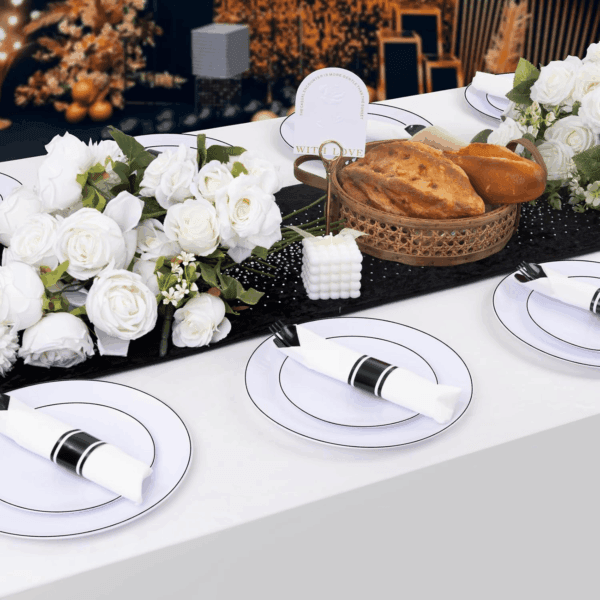 Black Pre-Rolled Cutlery with Napkins — view 5