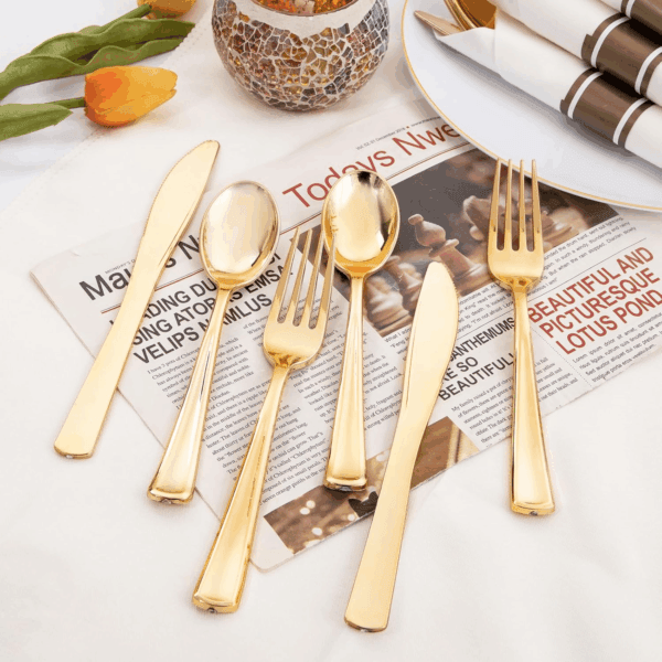 Gold Pre-Rolled Cutlery with Napkins — view 7