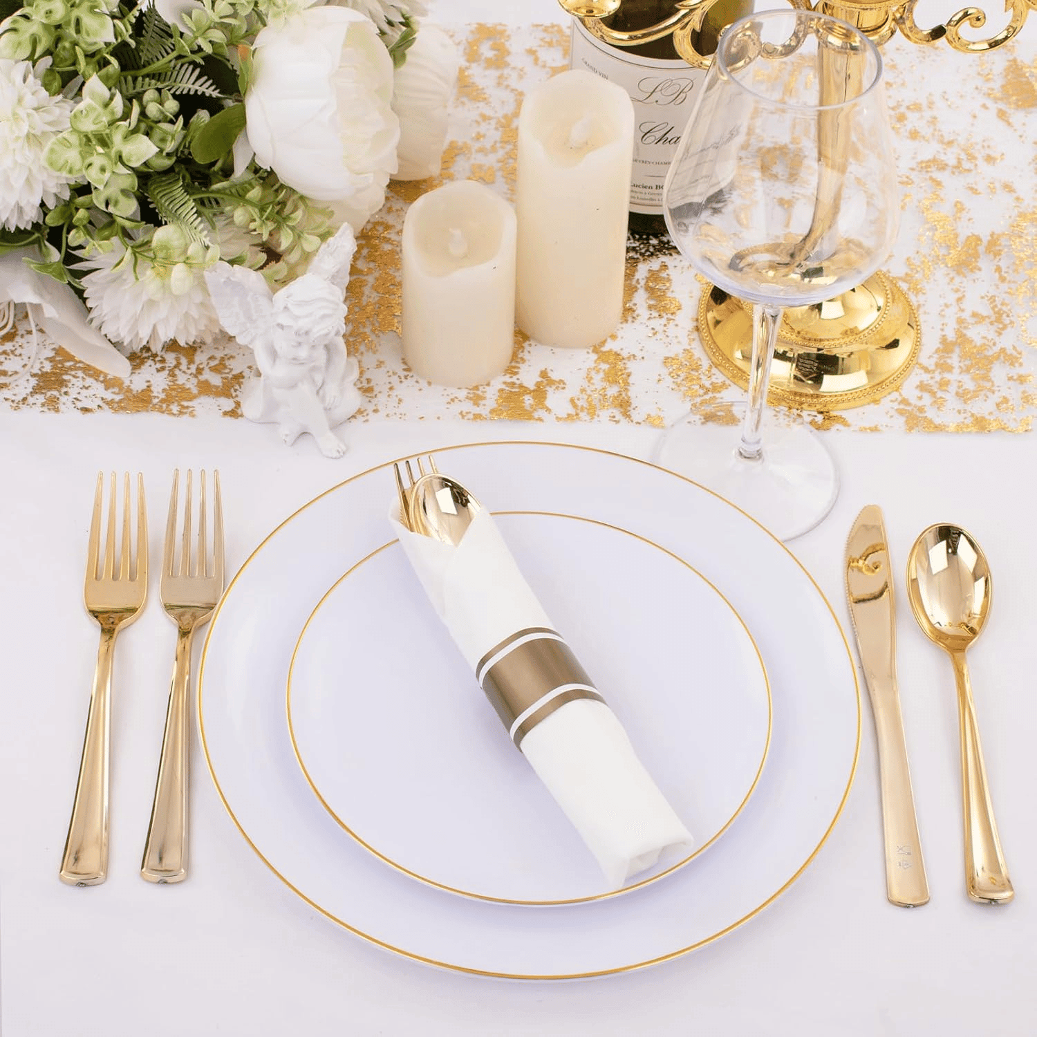 Gold Pre-Rolled Cutlery with Napkins — view 9