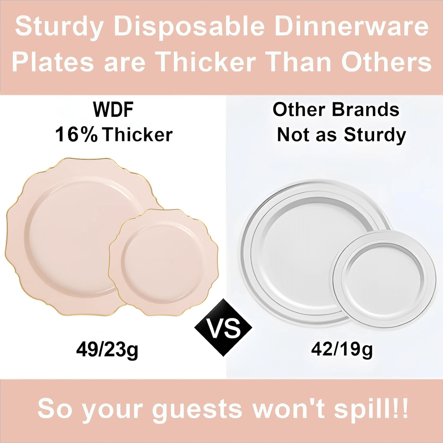 Pink Disposable Plates — view 10