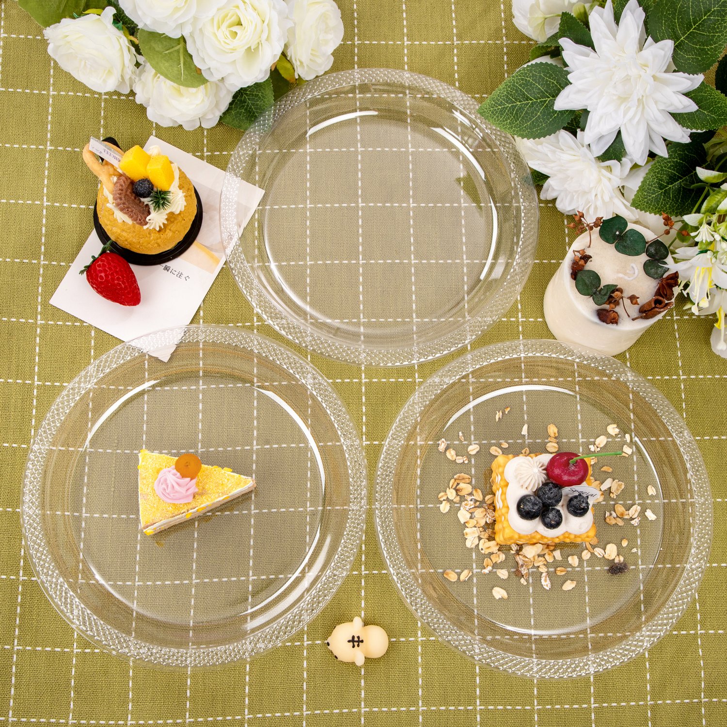 Clear 10inch Disposable Dinner Plates for Party (150 Pieces) — view 4