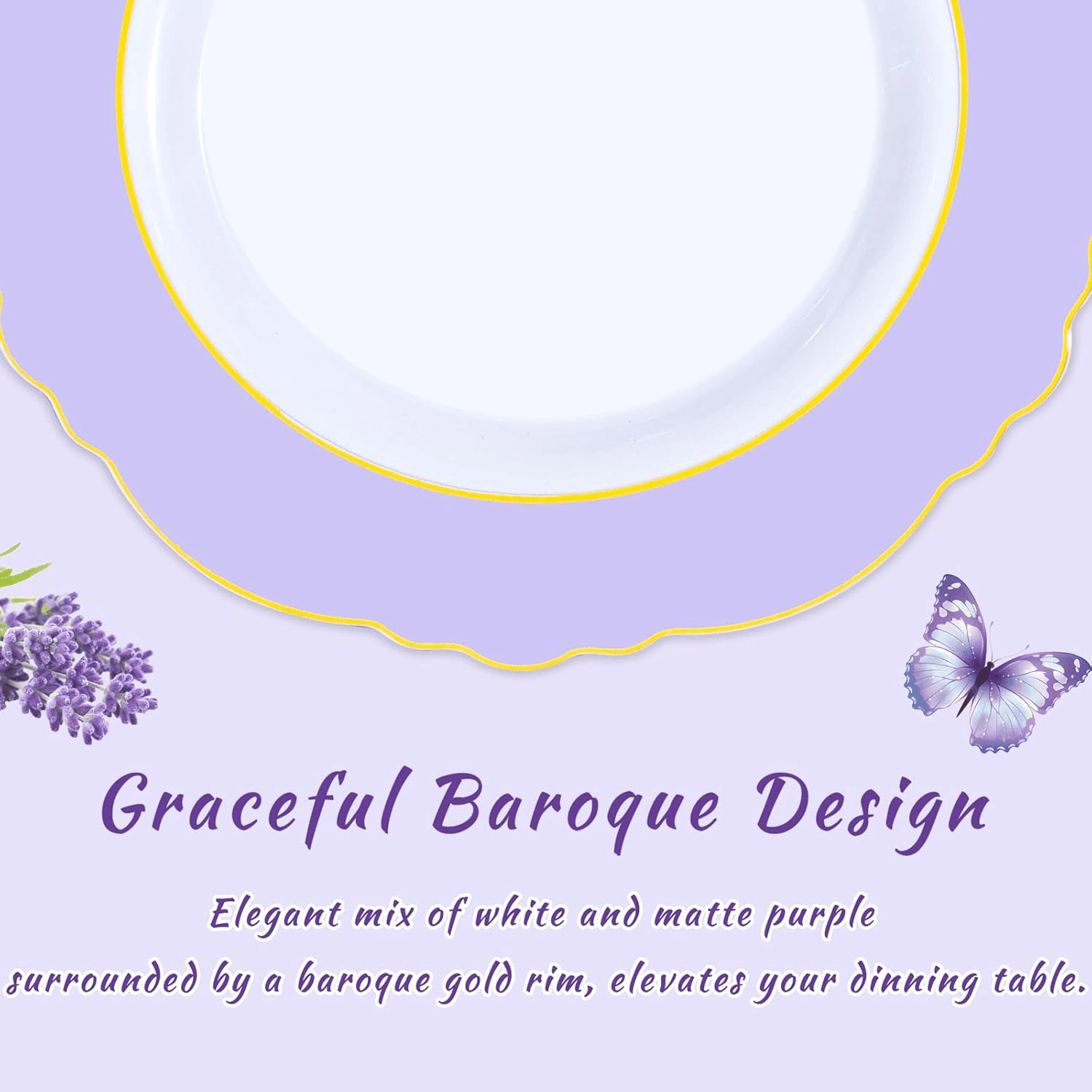 Lavender Plates Disposable — view 8