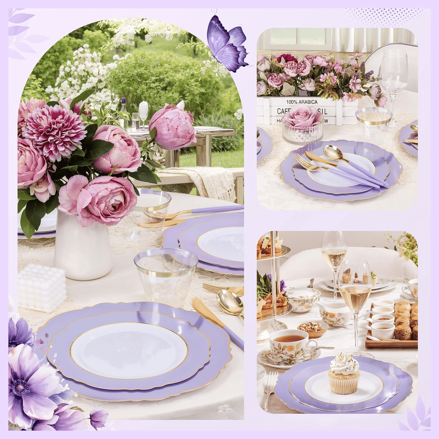 Lavender Plates Disposable — view 9