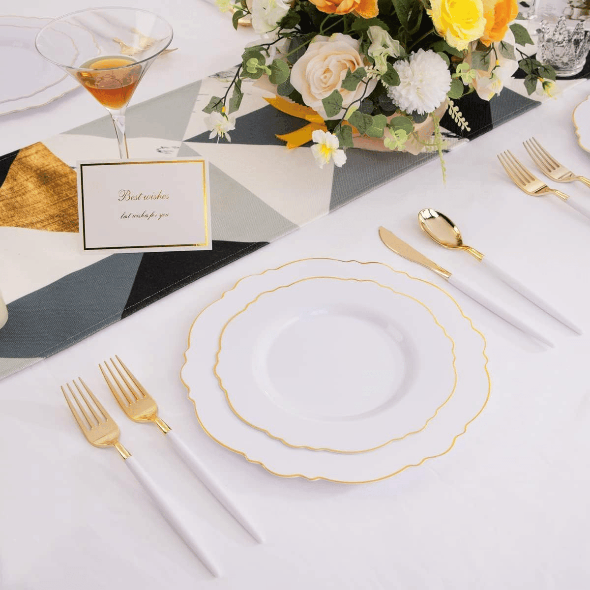 White And Gold Plates Disposable — view 11
