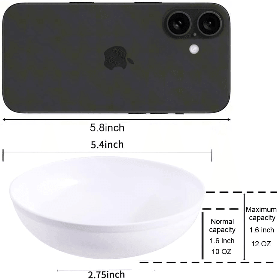 White 10oz Plastic Bowls-Disposable Plastic Bowls- Premium Heavy Duty Salsa Bowls for Wedding &Parties — view 4