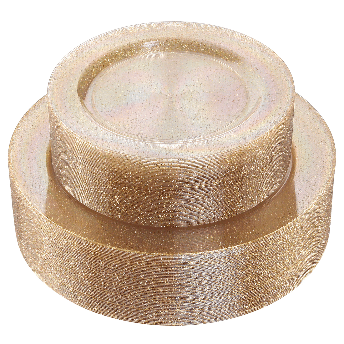 Gold Glitter Elegant Plastic Plates (102 Pieces) — view 1