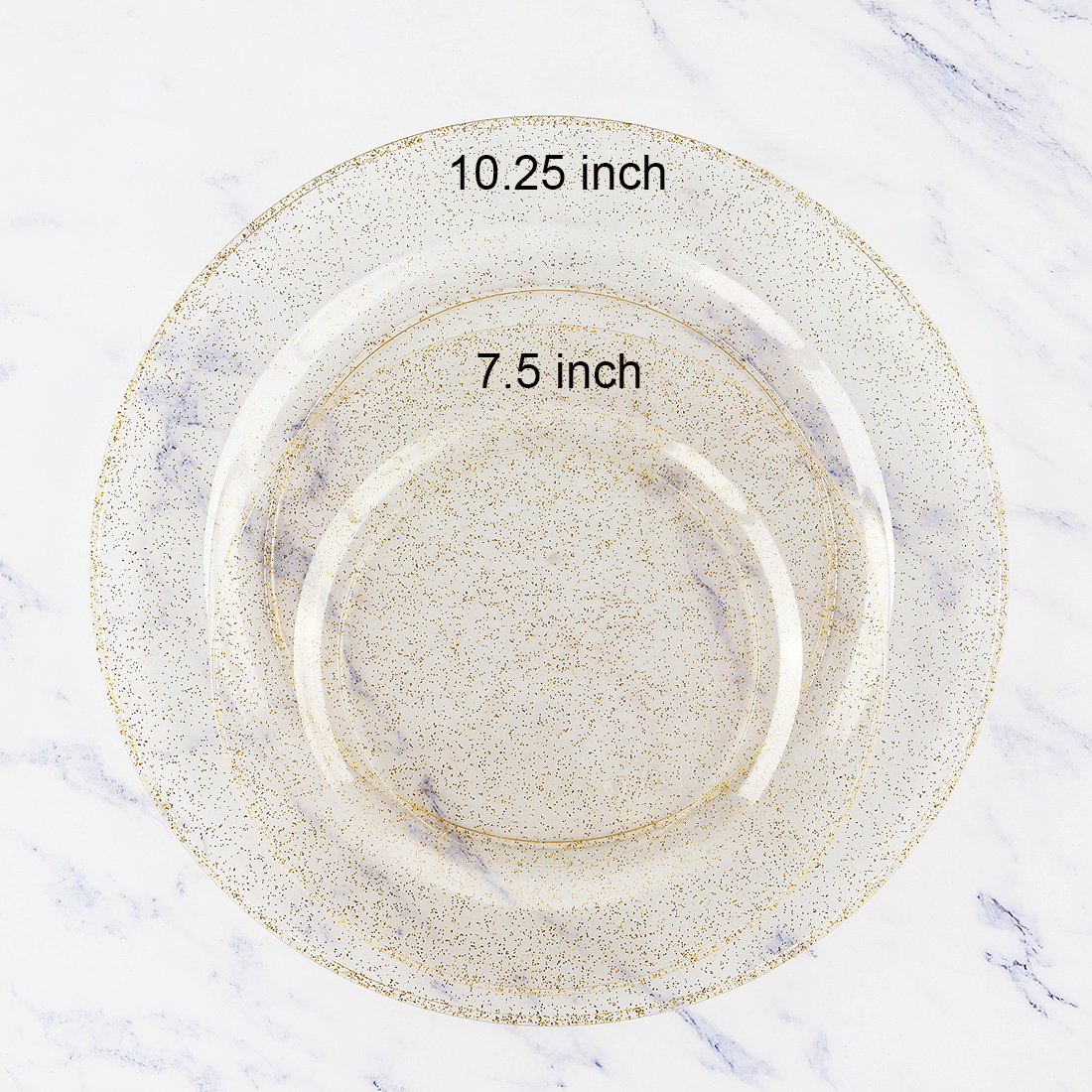 Gold Glitter Elegant Plastic Plates (102 Pieces) — view 2