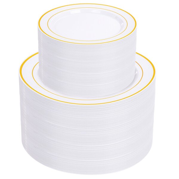 Gold Elegant Plastic Plates — view 1