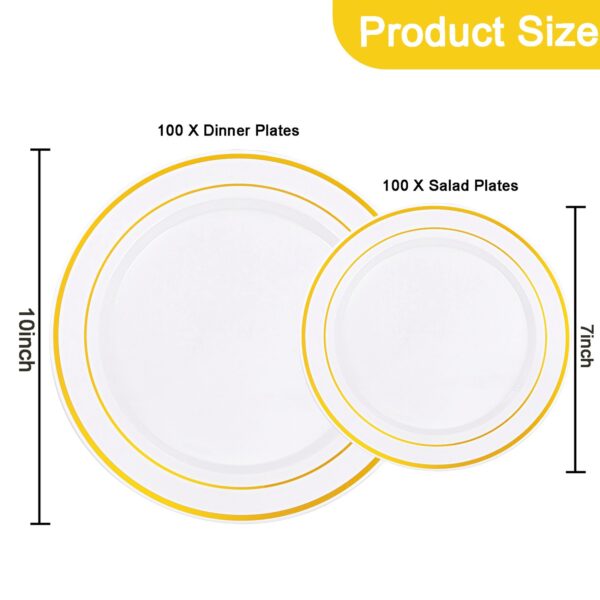 Gold Elegant Plastic Plates — view 2