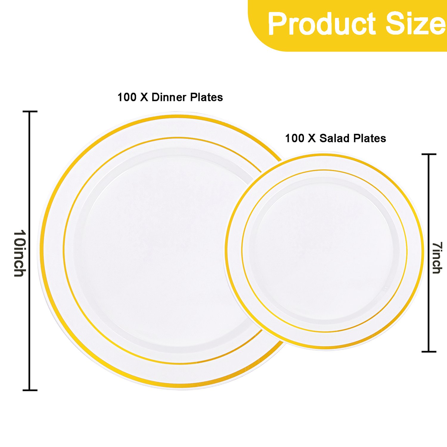 Gold Elegant Plastic Plates — view 2