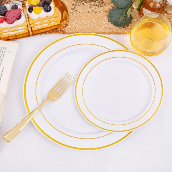 Gold Elegant Plastic Plates — view 3