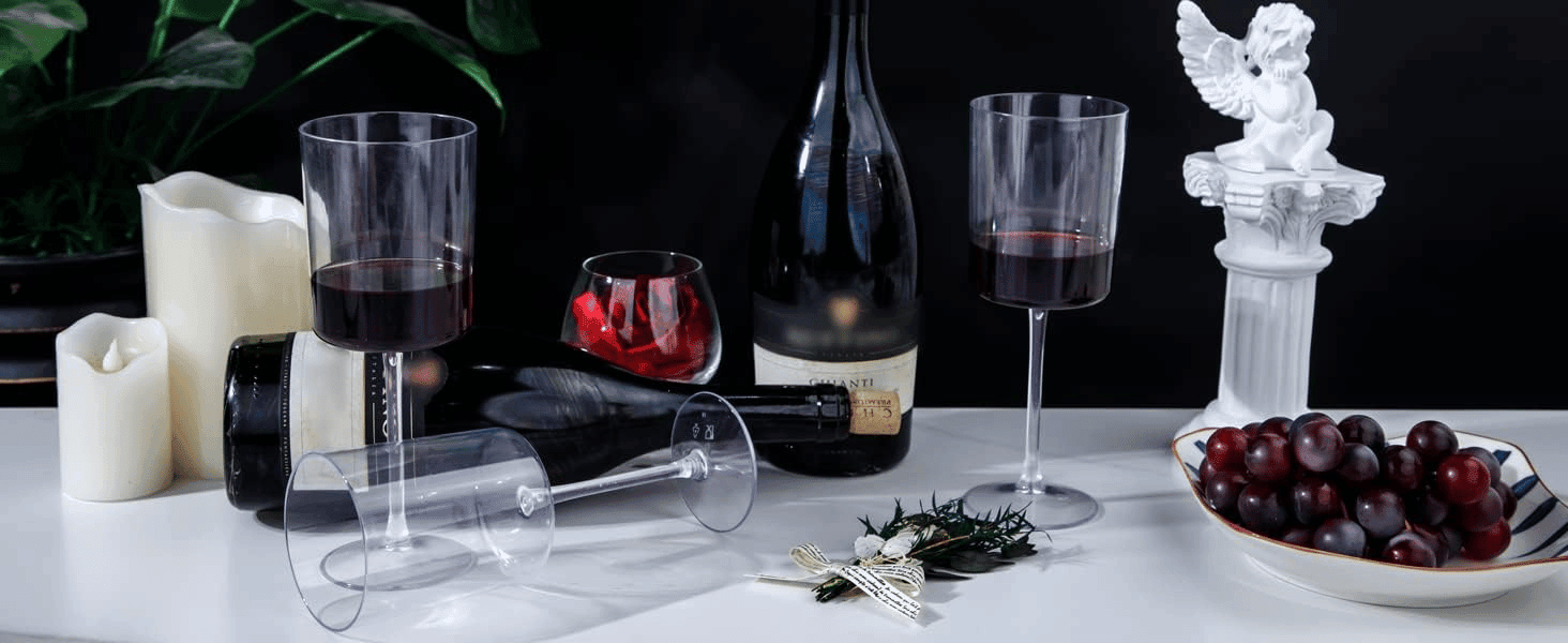 Stemmed Clear Wine Glasses, Perfect for Parties, Clear Design (10 oz) — view 10