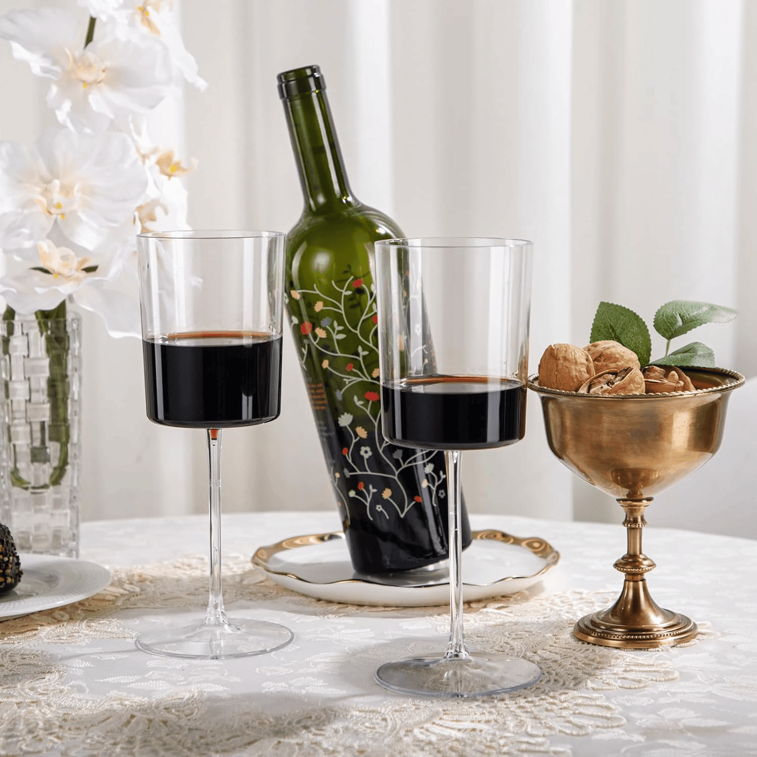 Clear Stemmed Wine Glasses, Party-Ready, Large Capacity (14 oz) — view 9