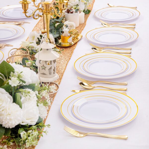 Gold Elegant Plastic Plates — view 7