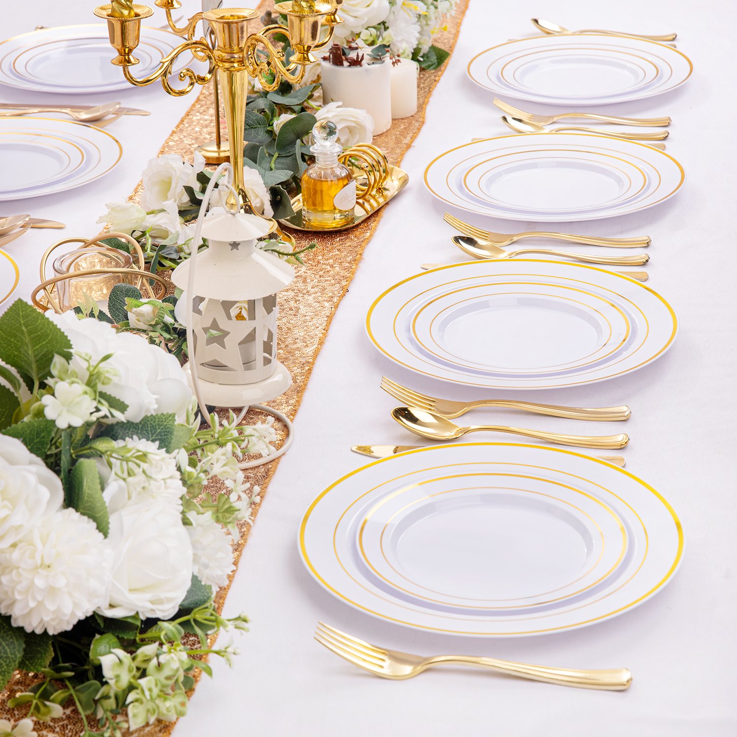 Gold Elegant Plastic Plates — view 7