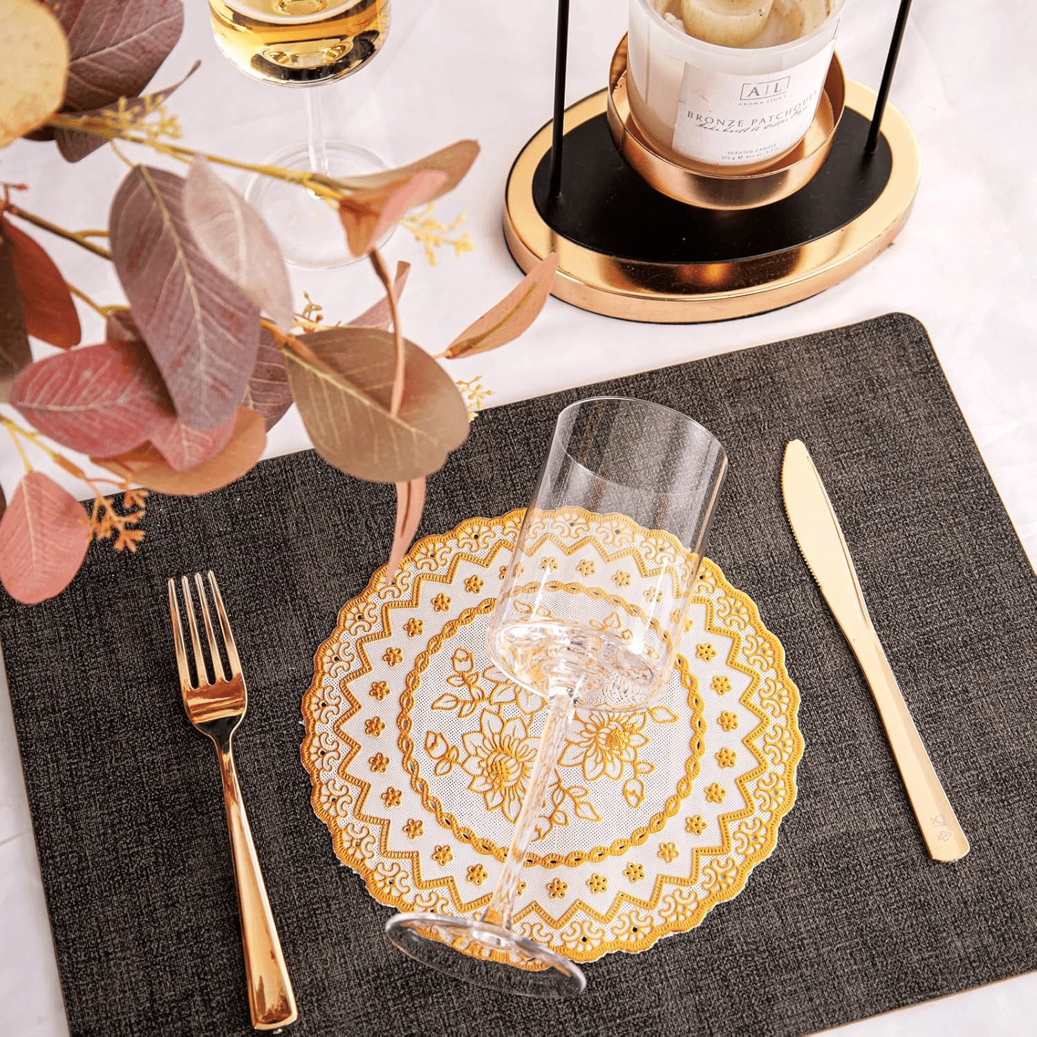Square Crystal Wine Glasses, Long Stem, Dishwasher Safe (14 oz) — view 10