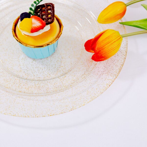 Clear And Gold Elegant Plastic Plates — view 11