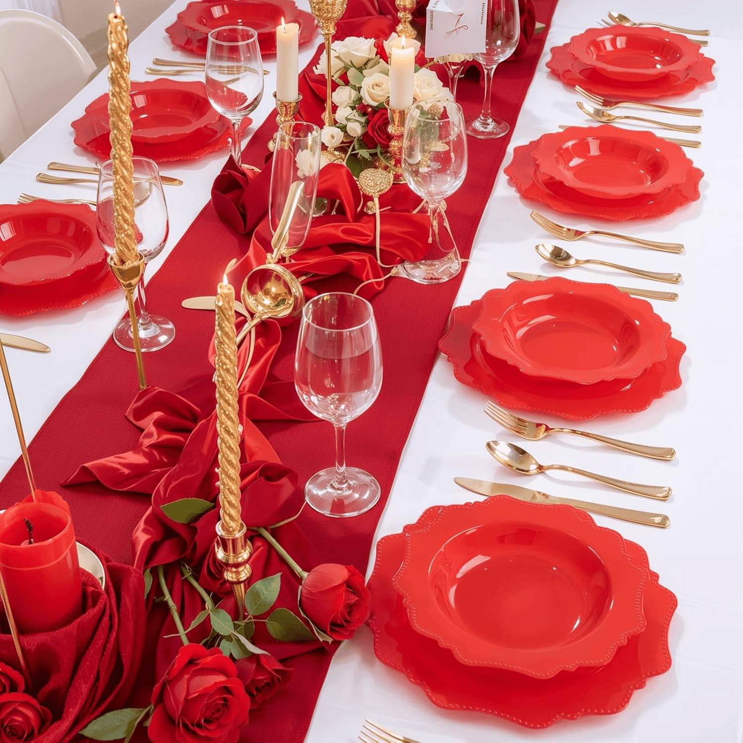 Red Plastic Party Bowls () 12 Oz Disposable Soup/Salad Bowl — view 9