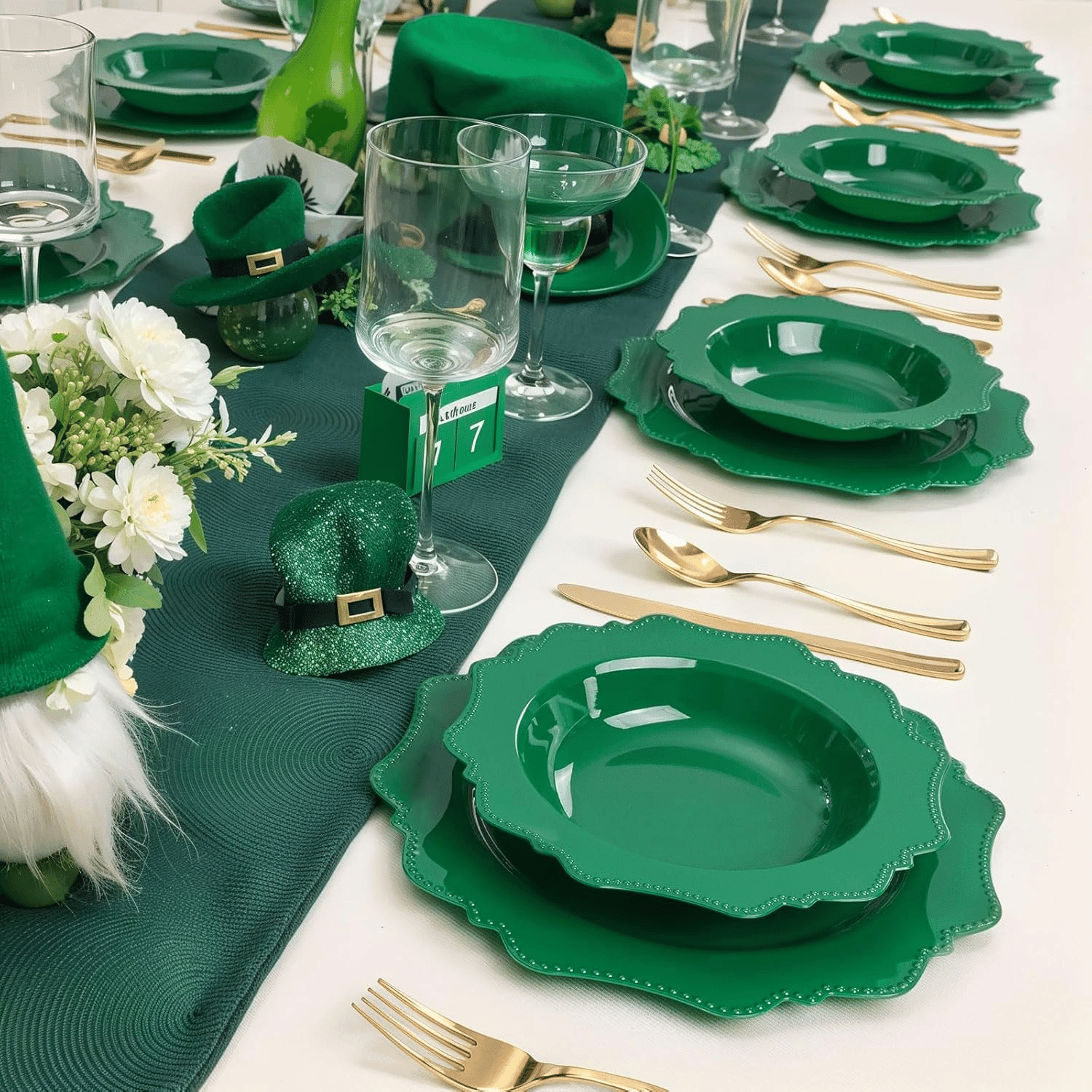Green Plastic Party Bowls () 12 Oz Disposable Soup/Salad Bowl — view 9