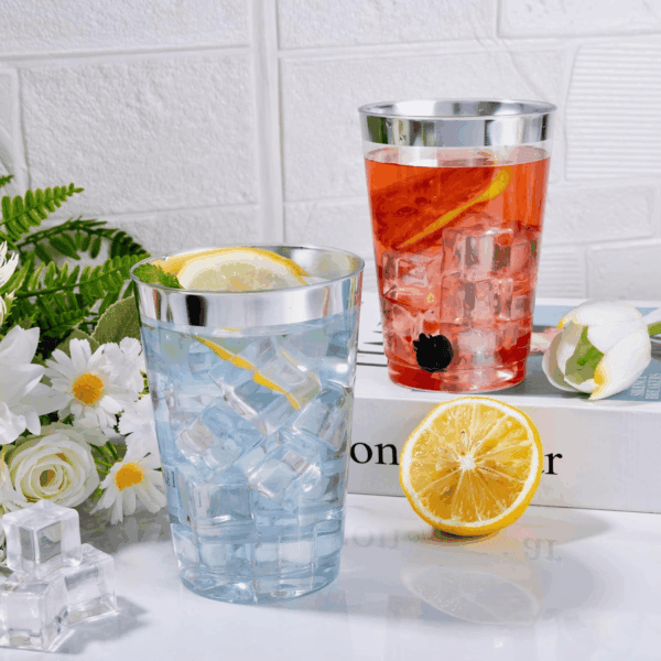 Silver Rim Plastic Cups — view 8