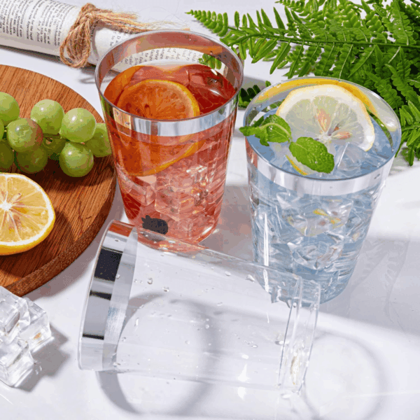 Silver Rim Plastic Cups — view 9