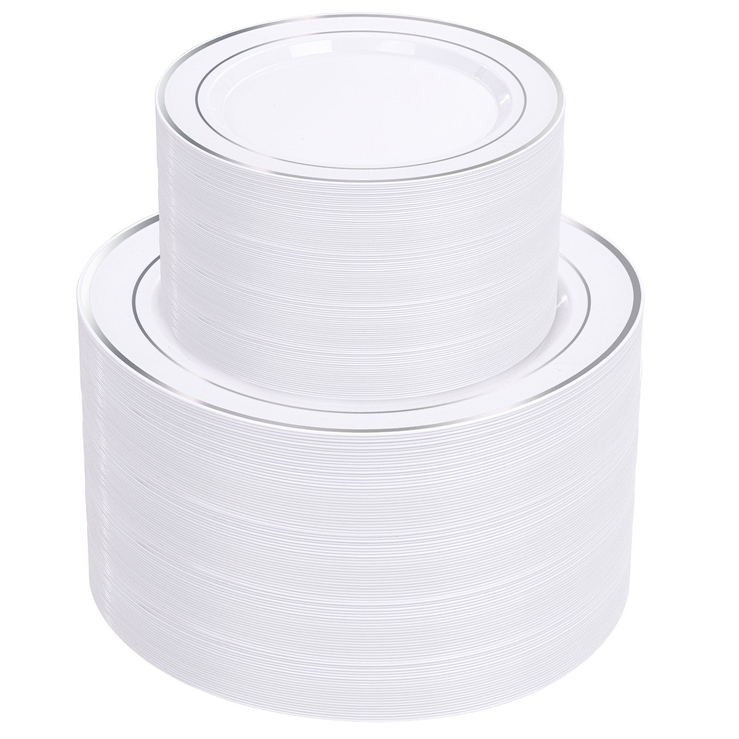 Silver Elegant Plastic Plates — view 1