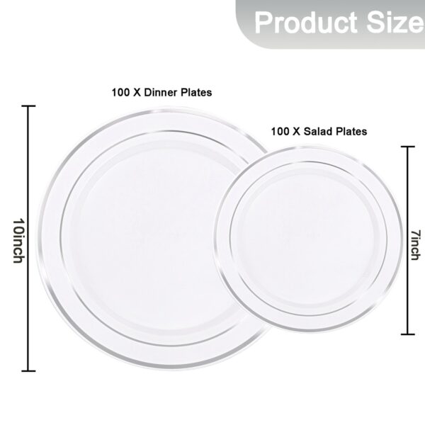 Silver Elegant Plastic Plates — view 2