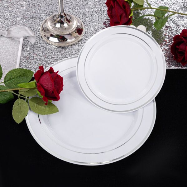 Silver Elegant Plastic Plates — view 3