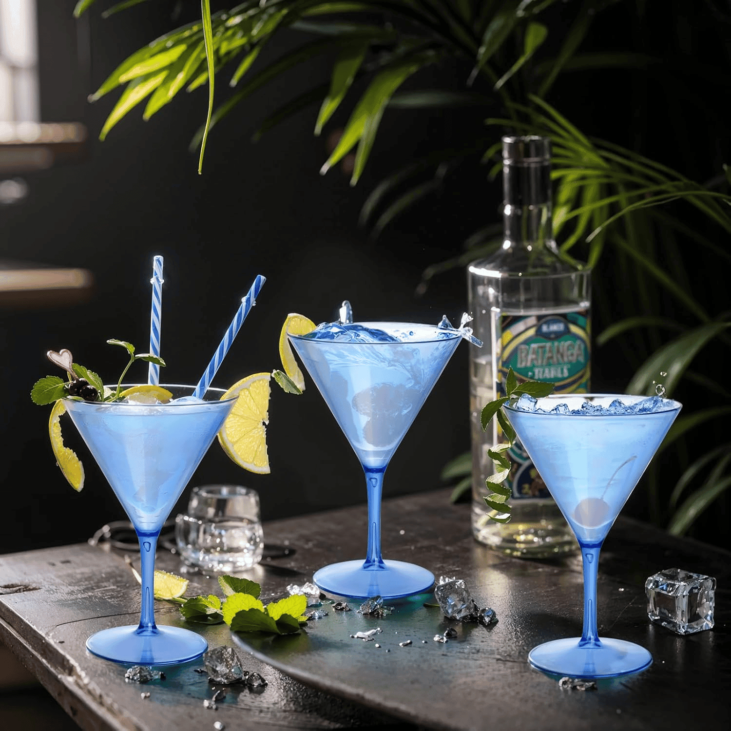 Blue Liacere Martini Glasses Set of 6-11 oz Plastic Martini Cocktail Glasses with Stem-Reusable Cocktail Glasses for Bar,Margarita,Whiskey,Gin,Tequila,BPA-Free — view 6