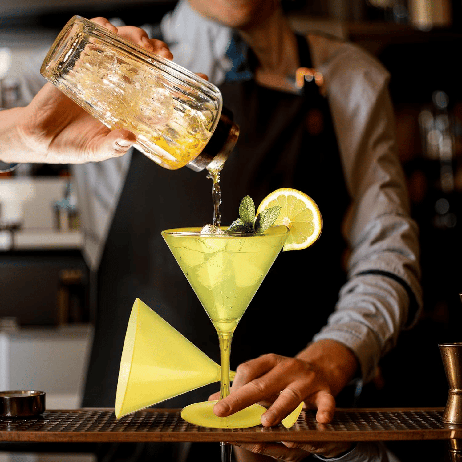 Colorful Liacere Martini Glasses Set of 6-11 oz Plastic Martini Cocktail Glasses with Stem-Reusable Cocktail Glasses for Bar,Margarita,Whiskey,Gin,Tequila,BPA-Free — view 8