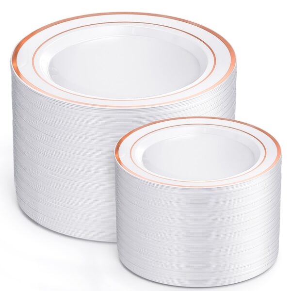 Rose Gold Elegant Plastic Plates — view 1