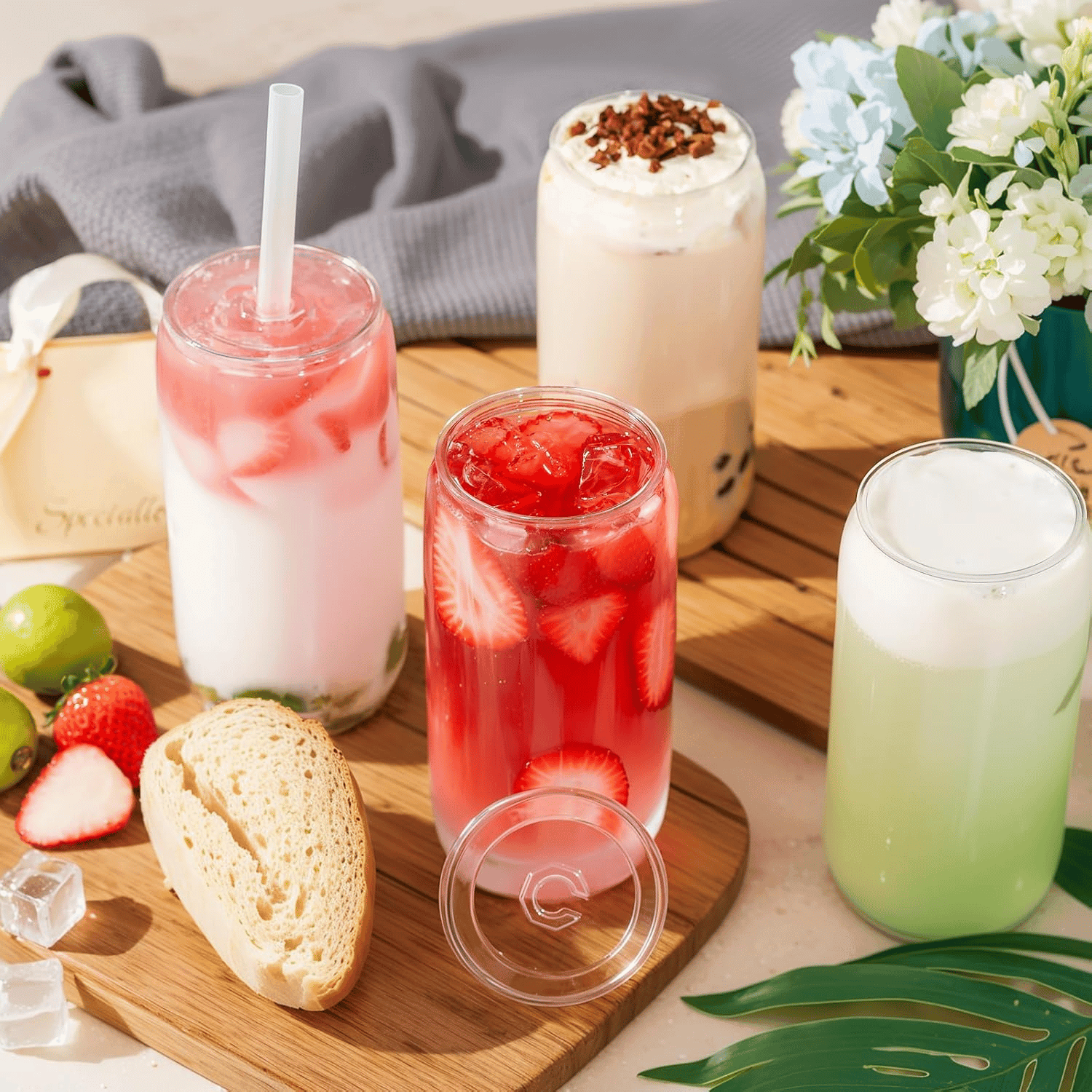 Clear Can Shaped Cups with Lids & Straws (16 oz, 20 Pack) — view 8
