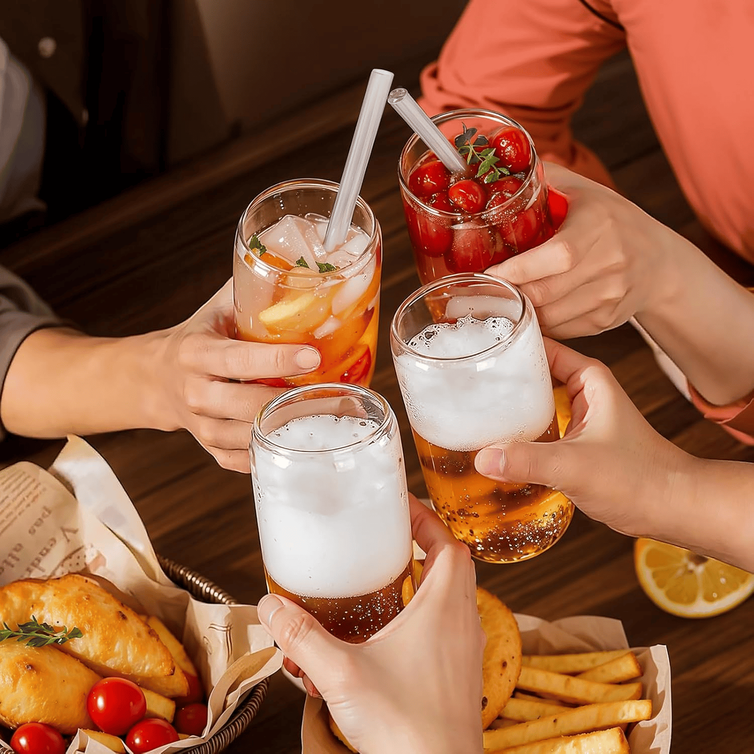 Clear Can Shaped Cups with Lids & Straws (16 oz, 20 Pack) — view 9