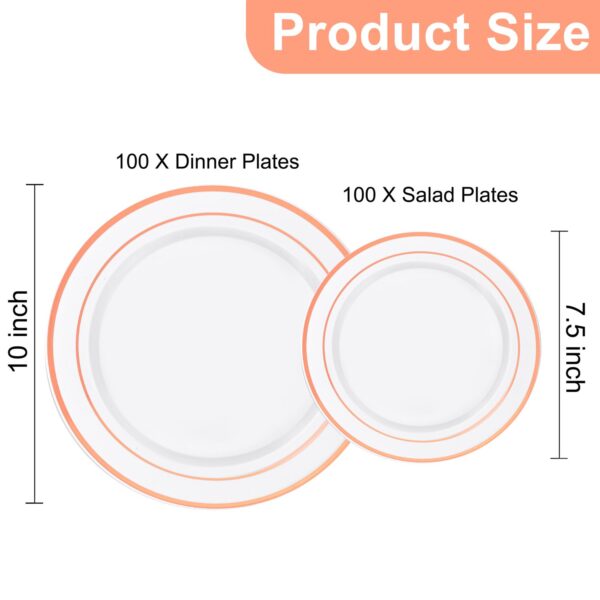 Rose Gold Elegant Plastic Plates — view 2