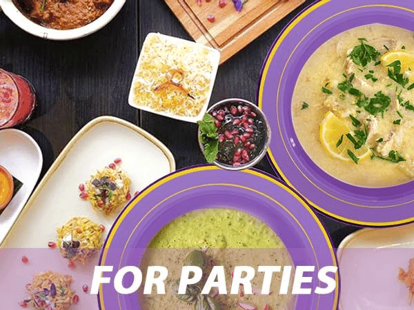 Purple Plastic Bowls with Gold Rim — view 9
