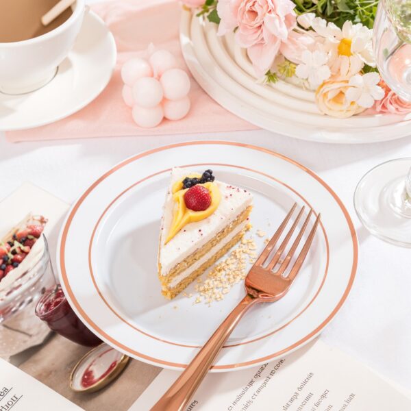 Rose Gold Elegant Plastic Plates — view 5